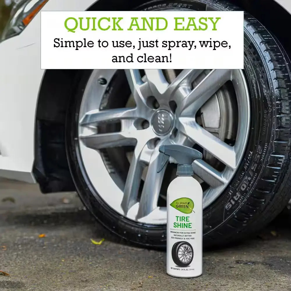 24 Oz. Automotive Tire Shine, Eco-Friendly; VOC Free; Non-Toxic; Trigger Spray Bottle(2-Pack)