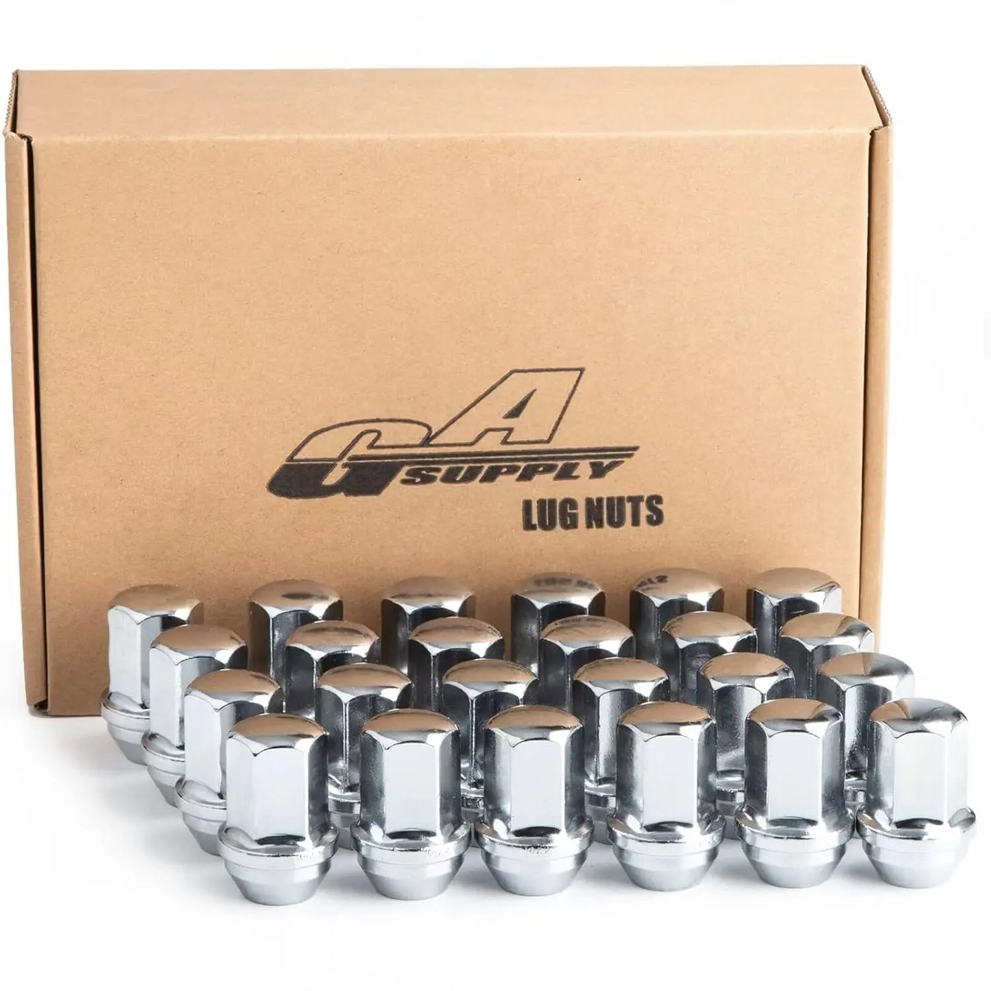M12X1.5 Lug Nuts 1.25", One-Piece OEM Factory Style Replacement Lug Nuts, Closed End Bulge Acorn Cone Seat 20 Pcs Chrome Lug Nut