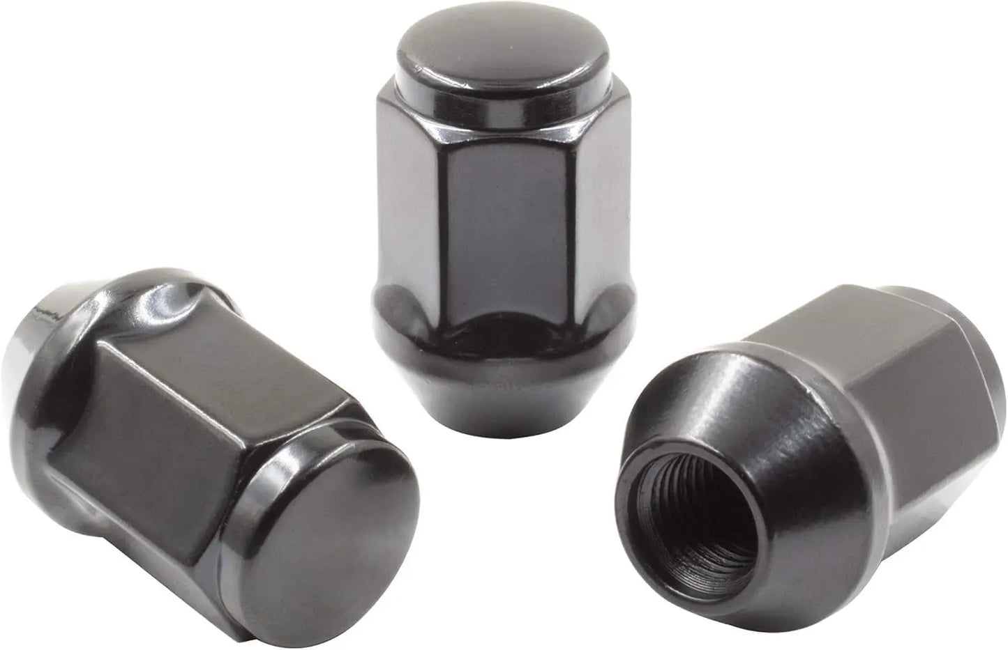 24 Pcs M14X1.5 14X1.5 Thread Bulge Acorn 35Mm 1.38" Long Lug Nuts Black 3/4" 19Mm Hex Fits Jeep Wagoneer | Grand Wagoneer | 2019+ Ram 1500