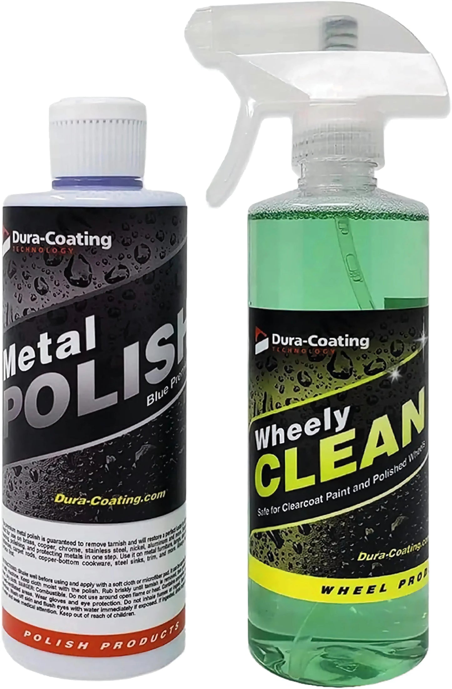 , Blue Premium Metal Polish - Perfect for Aluminum Wheels, Diamond Plate, Stainless Steel, Copper, Brass, & Nickel - 16Oz Polish + 16Oz Wheely Clean (Wheel and Tire Cleaner) Precision Rims Co.