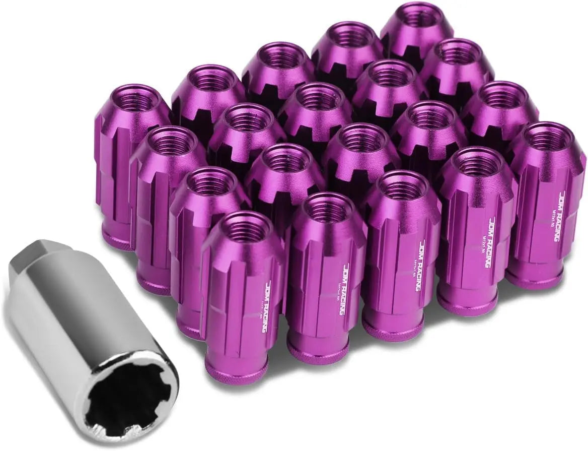 LN-ZTL-9025-15-RD 20Pcs M12 X 1.5 Open End Style Wheel Lug Nuts W/Deep Drive Extension Adapter, 24Mm Od/50Mm H, Red