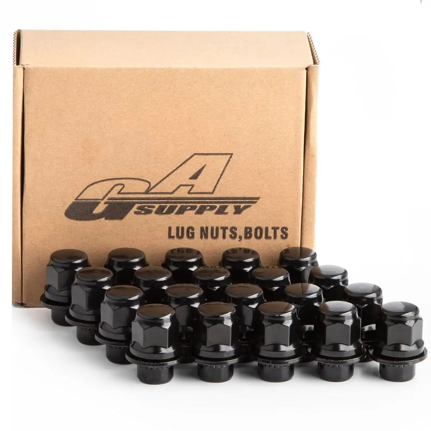 M12X1.5 Lug Nuts 1.25", One-Piece OEM Factory Style Replacement Lug Nuts, Closed End Bulge Acorn Cone Seat 20 Pcs Chrome Lug Nut