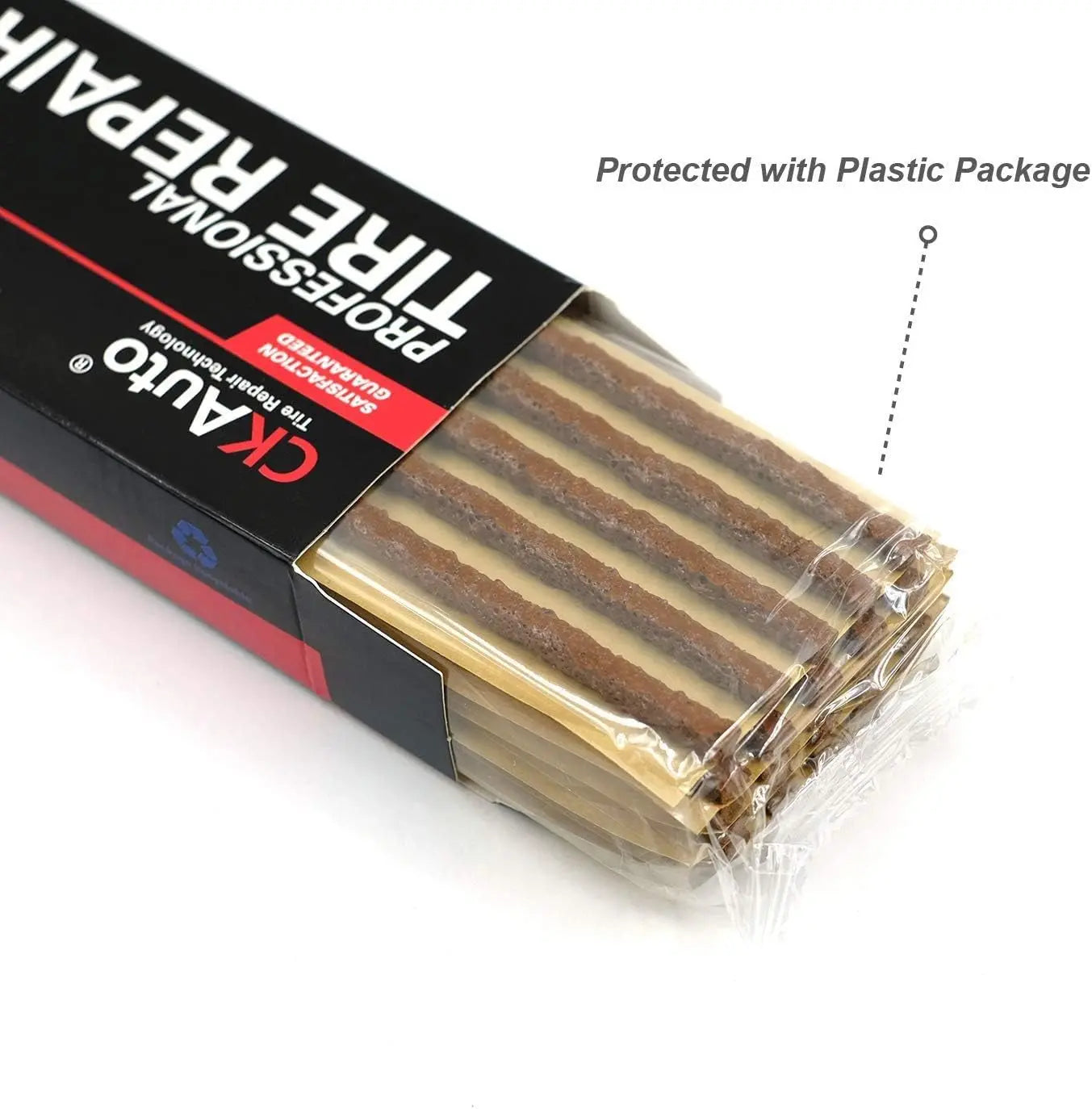 60Pcs 4" Brown Tire Repair Strings, Automotive Tool Tire Repair Plugs for Tubeless Off-Road Tires Car, Bike, ATV, UTV, Wheelbarrow, Mower