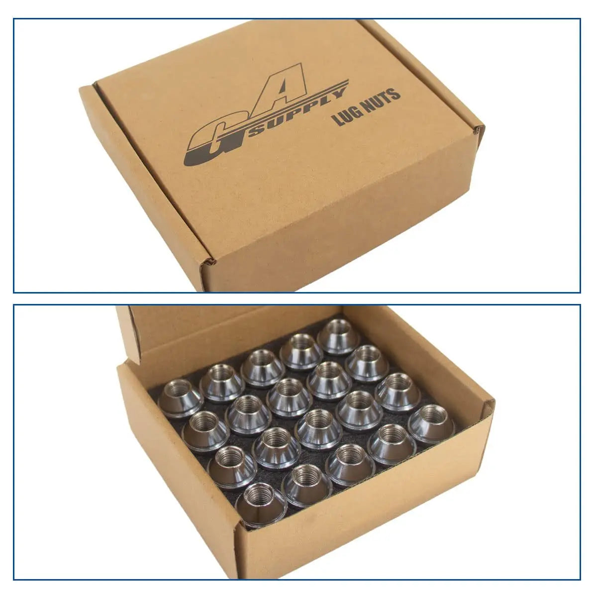 M12X1.5 Lug Nuts 1.25", One-Piece OEM Factory Style Replacement Lug Nuts, Closed End Bulge Acorn Cone Seat 20 Pcs Chrome Lug Nut