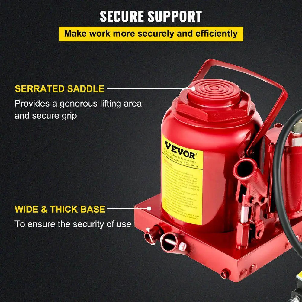 110231 Lbs. 50-Ton Bottle Air Hydraulic Bottle Jack Rugged Steel Construction Heavy-Duty Air Jack