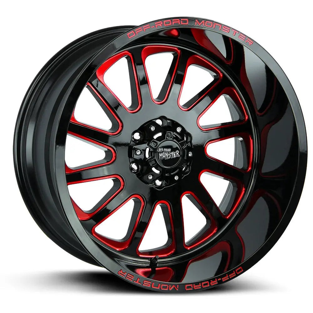 M17-Gloss-Black-Candy-Red-Milled Precision Rims Co.
