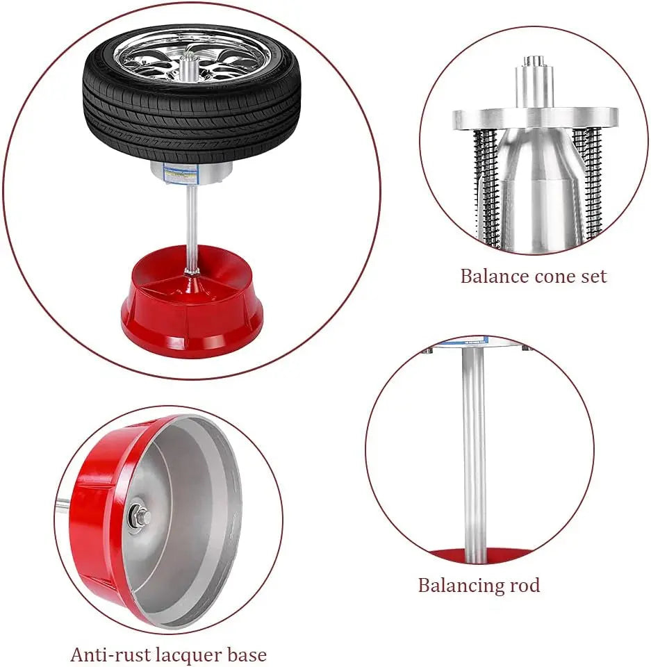 Portable Bubble Wheel Balancer, Heavy Duty Professional Tire Rim Balancing Machine Hubs Wheel Tire Balancer Bubble Level Heavy Duty Rim for Automotive Cars Trucks