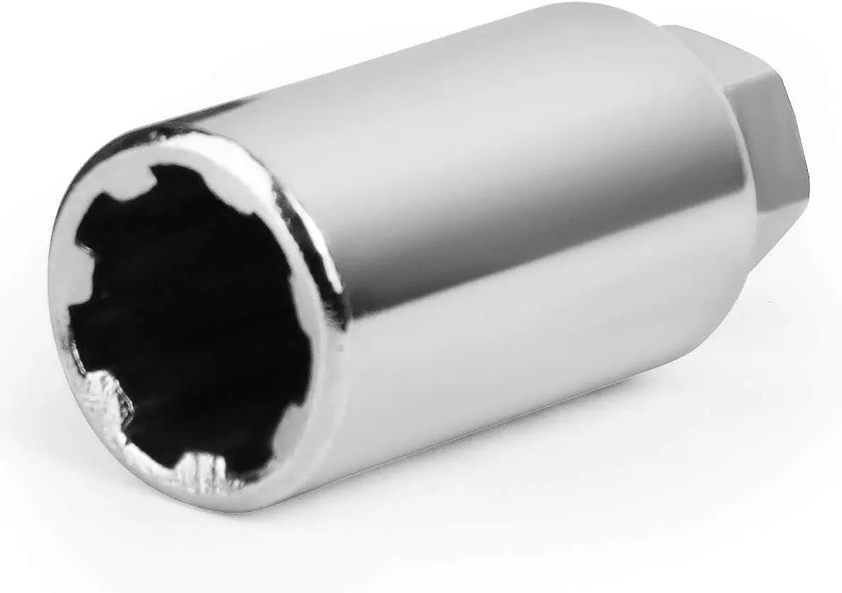 LN-ZTL-9025-15-RD 20Pcs M12 X 1.5 Open End Style Wheel Lug Nuts W/Deep Drive Extension Adapter, 24Mm Od/50Mm H, Red